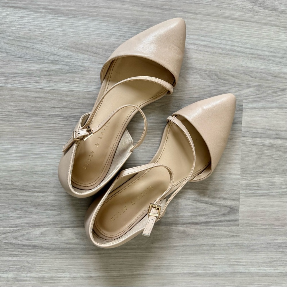 Kelly & Katie “Nonie” Pointed-Toe Flats w/ Ankle Straps Sz 6.5